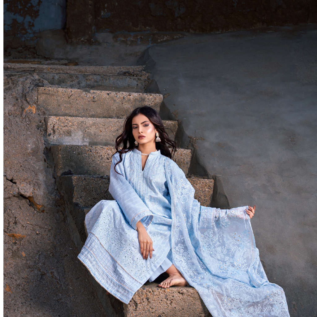 Nayab – Premium 3-Piece Unstitched Embroidered Lawn by Dhagajee Studio