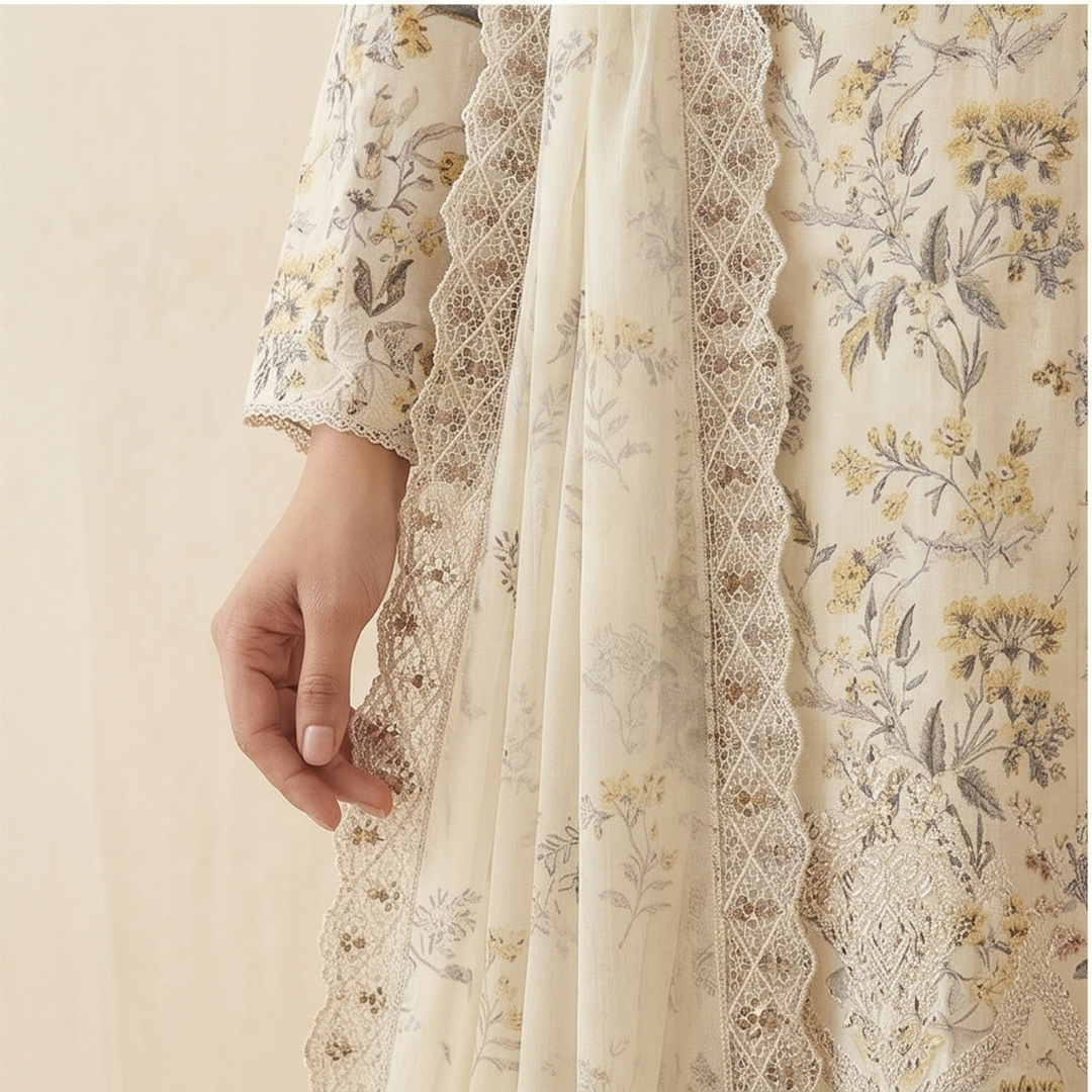 Hira – Premium 3-Piece Unstitched Printed Lawn by Dhagajee Studio