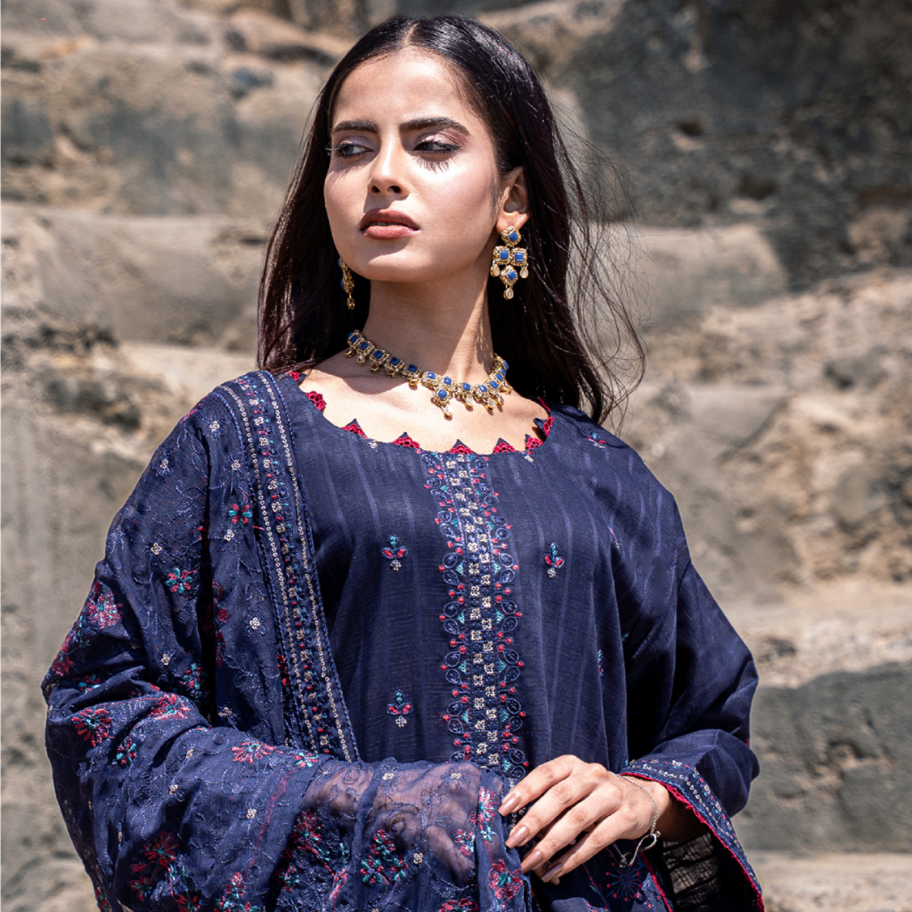 Nayab – Premium 3-Piece Unstitched Embroidered Lawn by Dhagajee Studio