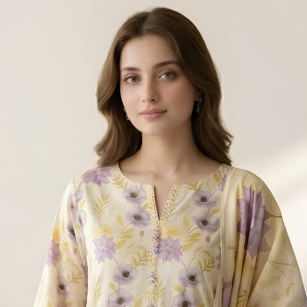 Muqaddas – Premium 3-Piece Stitched Chikankari Lawn Suit by Dhagajee Studio
