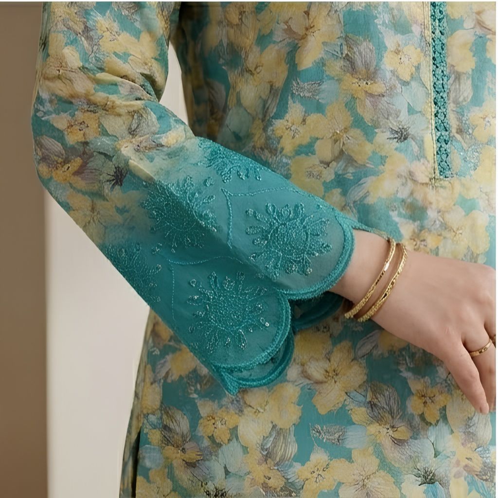 Muqaddas – Premium 3-Piece Stitched Chikankari Lawn Suit by Dhagajee Studio