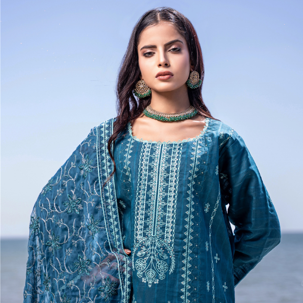 Nayab – Premium 3-Piece Unstitched Embroidered Lawn by Dhagajee Studio