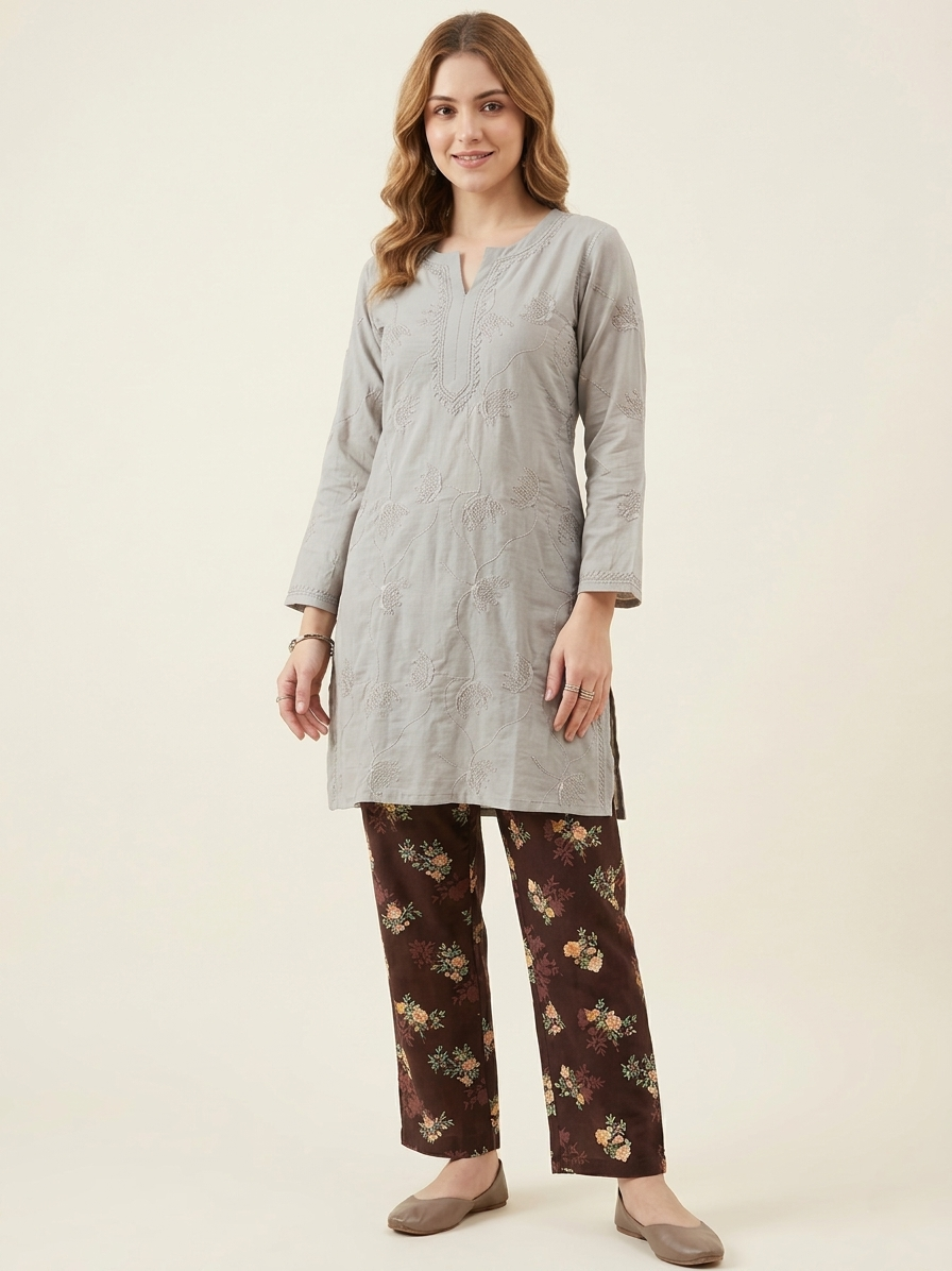 Aayat – Premium 2-Piece Stitched Chikankari & Printed Lawn Suit