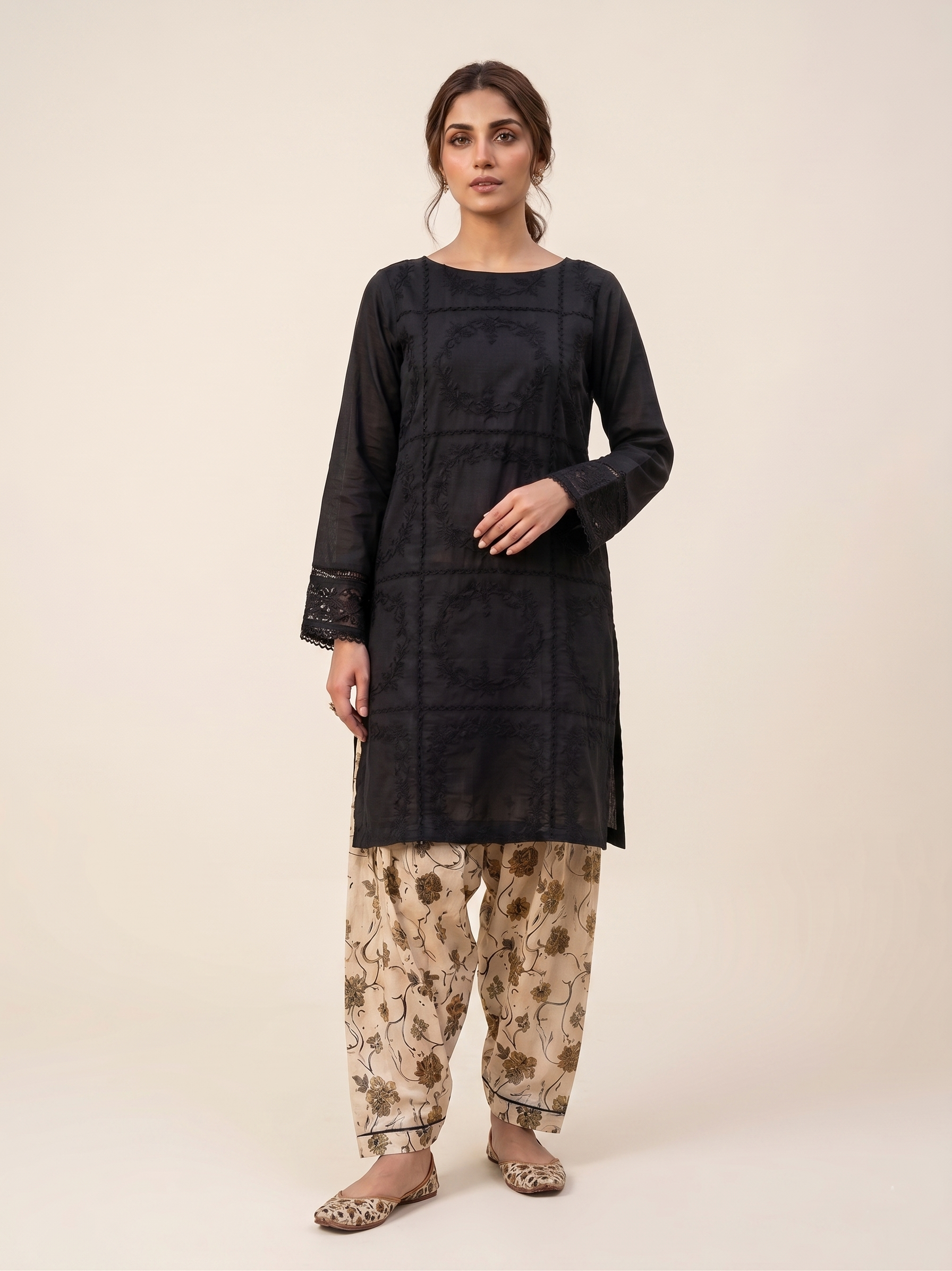Aayat – Premium 2-Piece Stitched Chikankari & Printed Lawn Suit