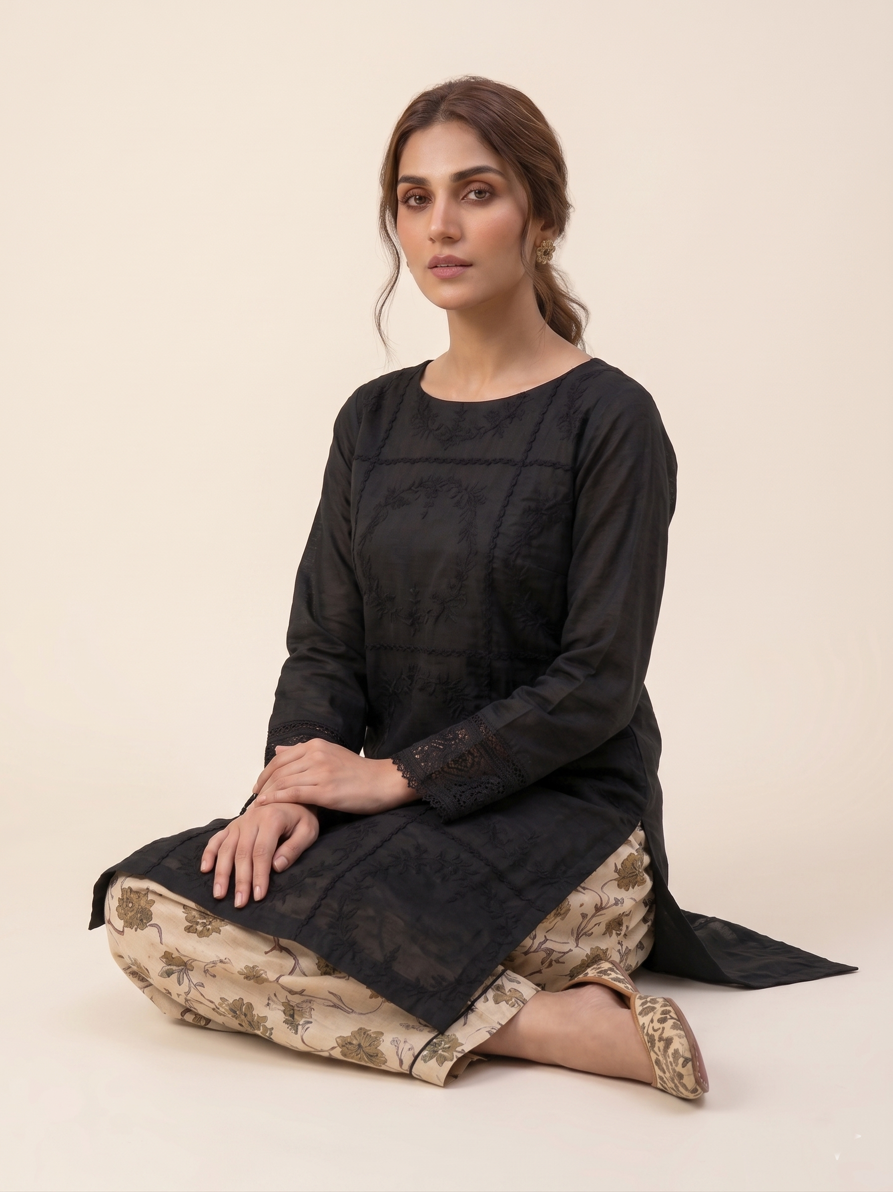 Aayat – Premium 2-Piece Stitched Chikankari & Printed Lawn Suit