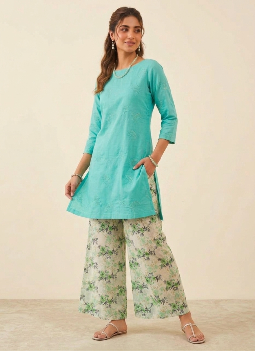 Aayat – Premium 2-Piece Stitched Chikankari & Printed Lawn Suit