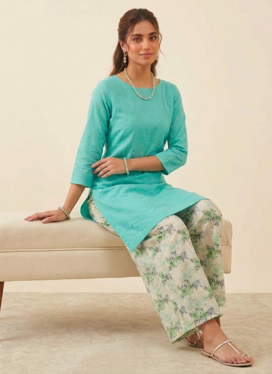 Aayat – Premium 2-Piece Stitched Chikankari & Printed Lawn Suit