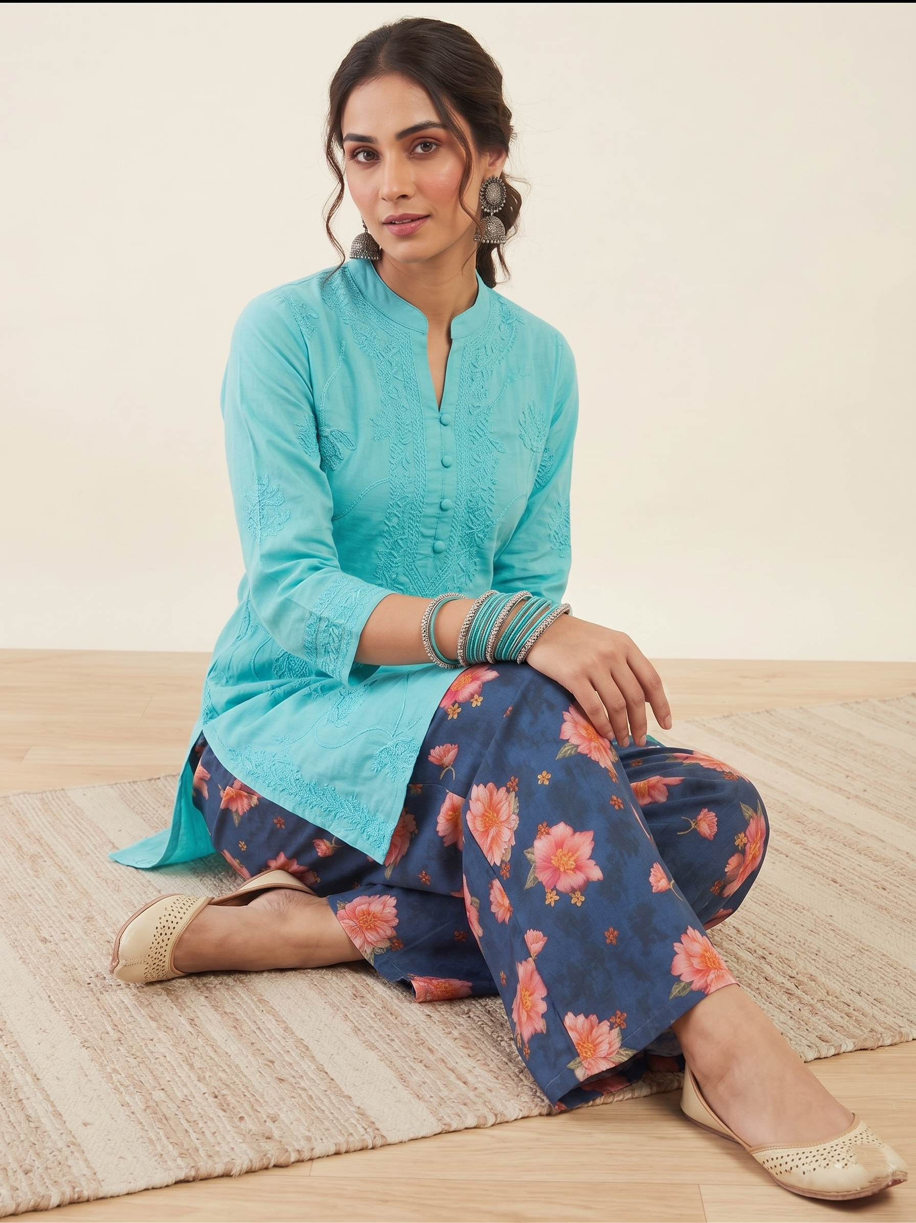 Aayat – Premium 2-Piece Stitched Chikankari & Printed Lawn Suit