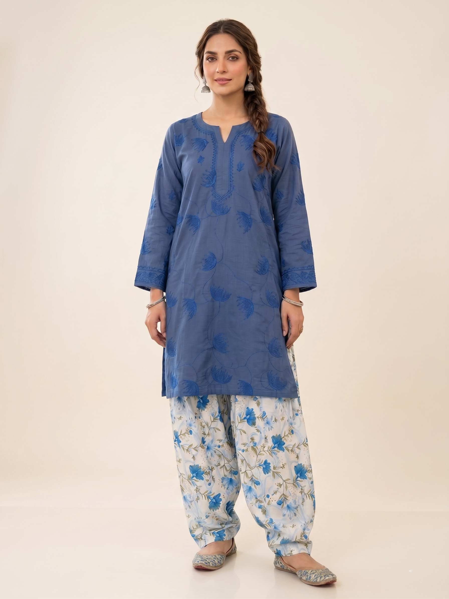 Aayat – Premium 2-Piece Stitched Chikankari & Printed Lawn Suit