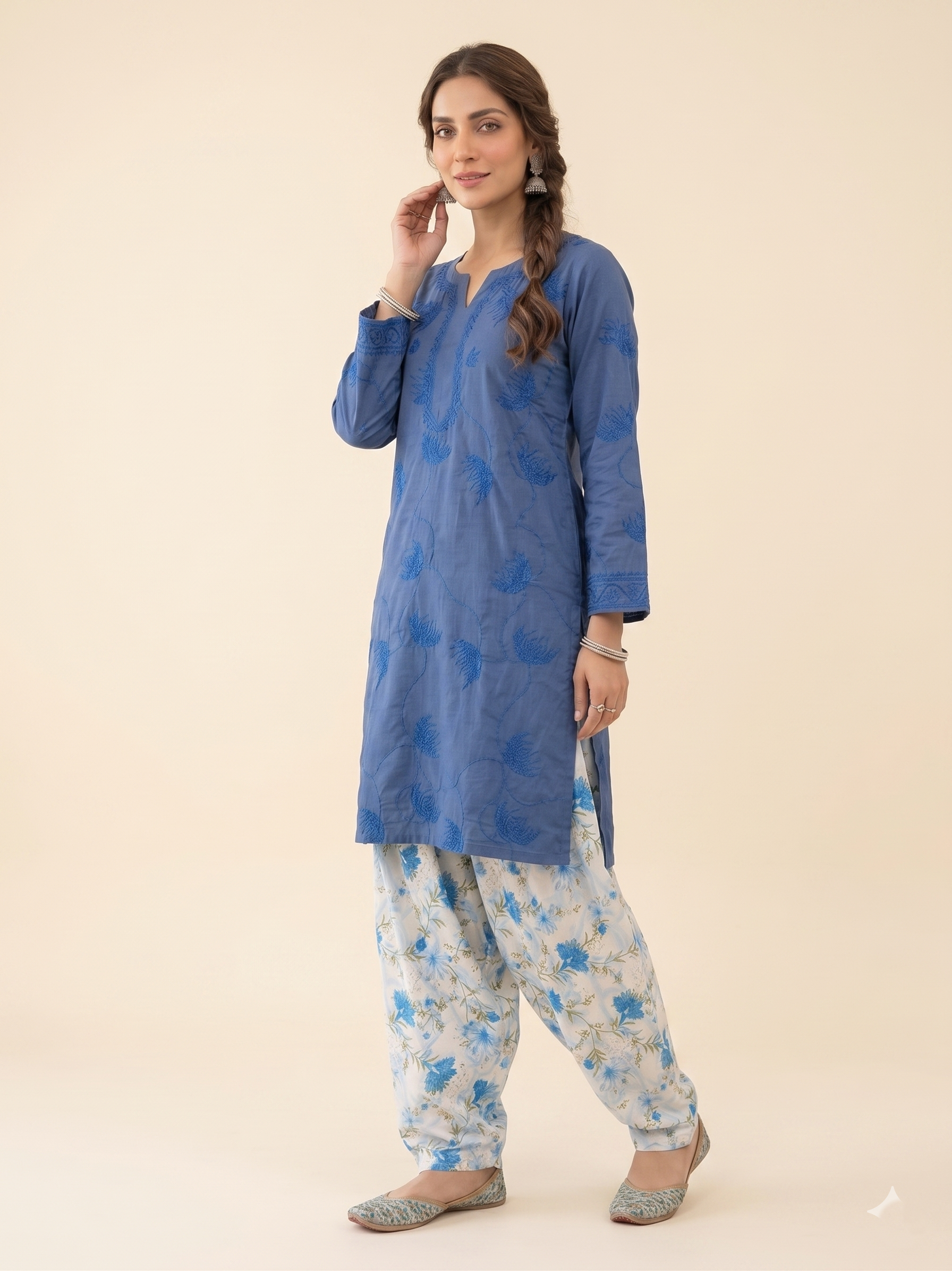 Aayat – Premium 2-Piece Stitched Chikankari & Printed Lawn Suit
