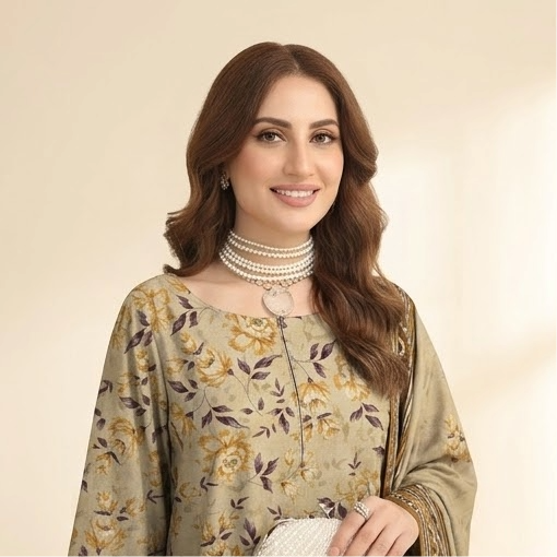 Zarish – Premium 3-Piece Unstitched Printed Lawn by Dhagajee Studio