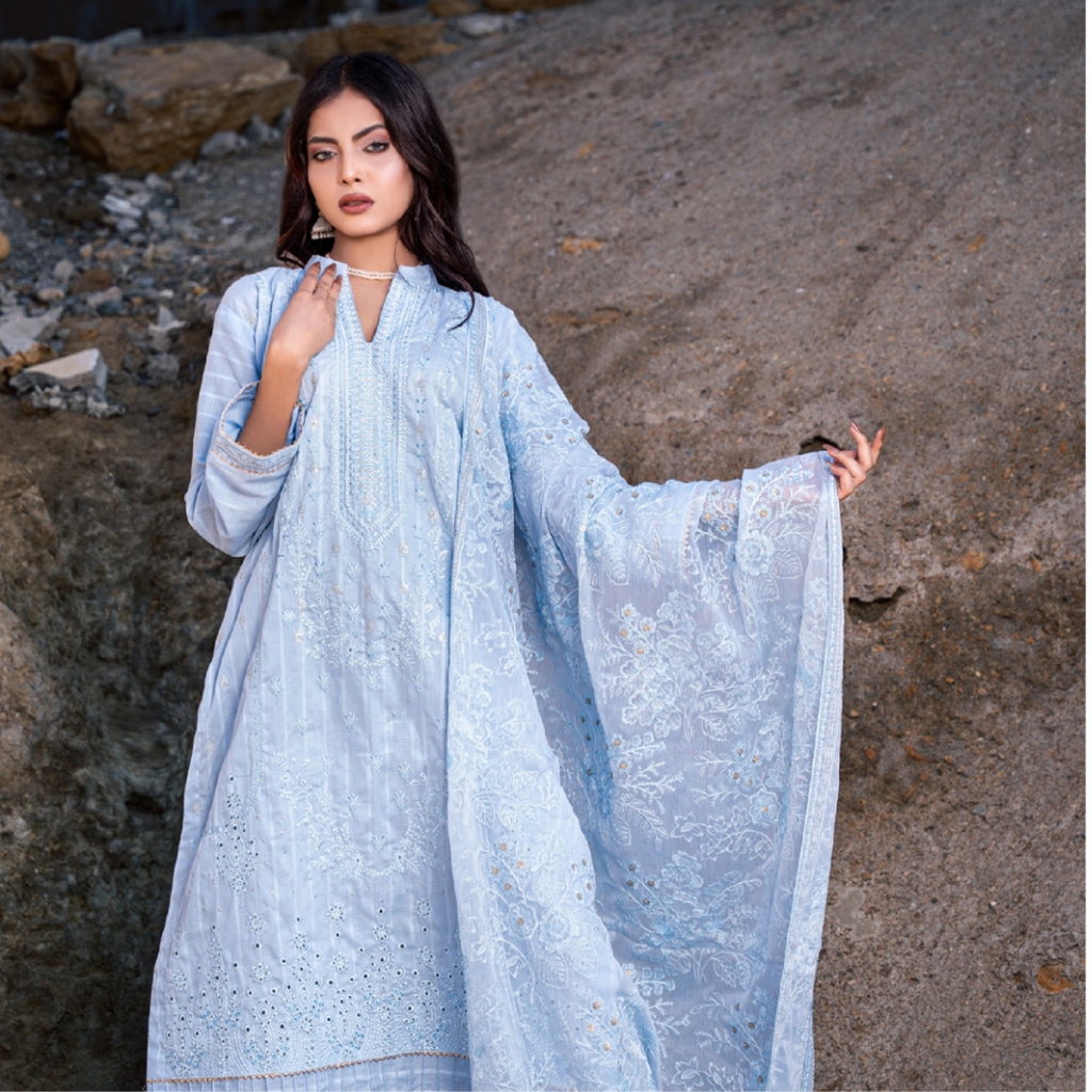 Nayab – Premium 3-Piece Unstitched Embroidered Lawn by Dhagajee Studio