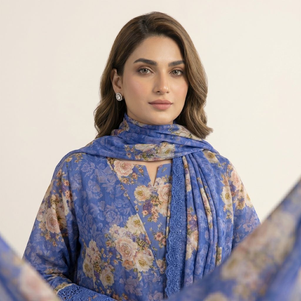 Muqaddas – Premium 3-Piece Stitched Chikankari Lawn Suit by Dhagajee Studio