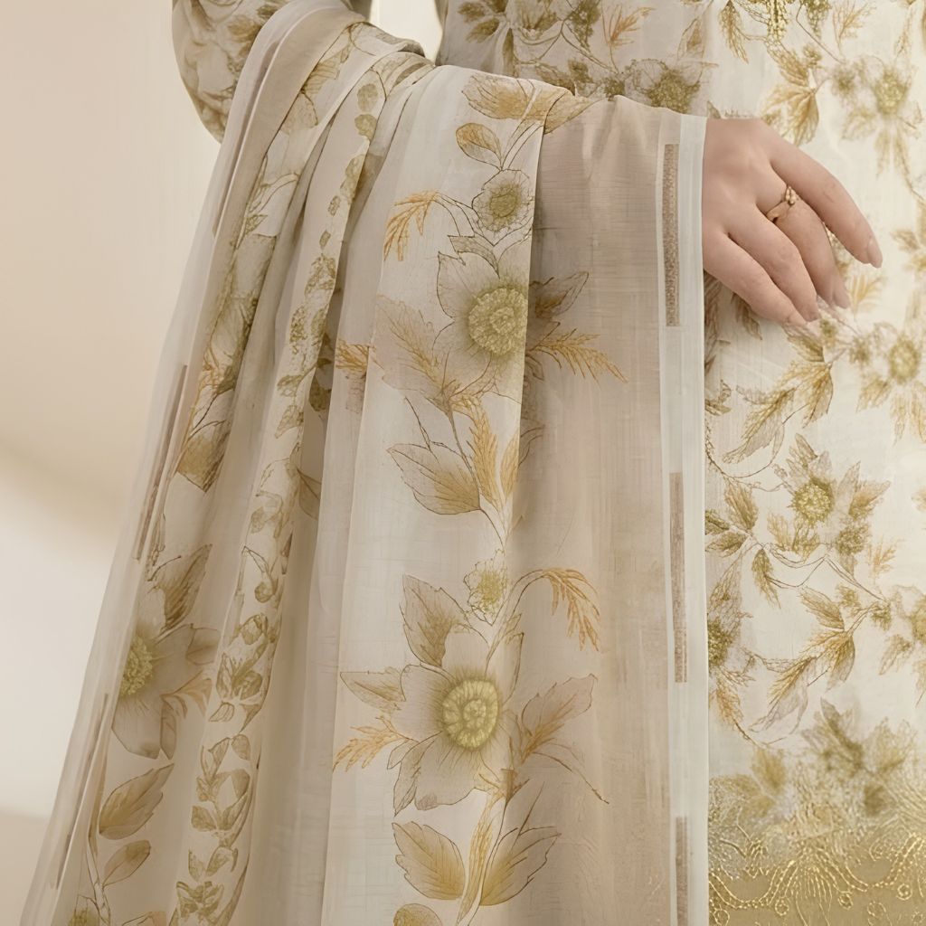 Muqaddas – Premium 3-Piece Stitched Chikankari Lawn Suit by Dhagajee Studio