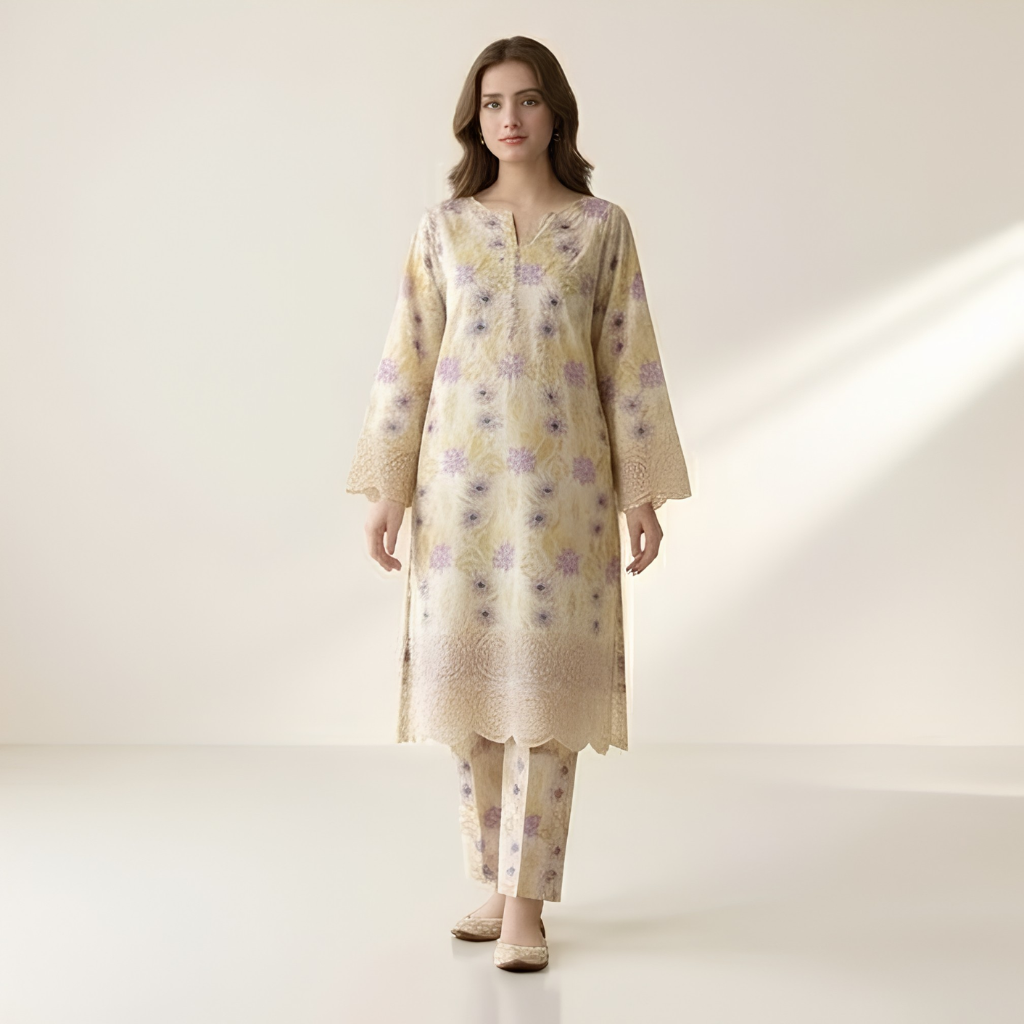 Muqaddas – Premium 3-Piece Stitched Chikankari Lawn Suit by Dhagajee Studio