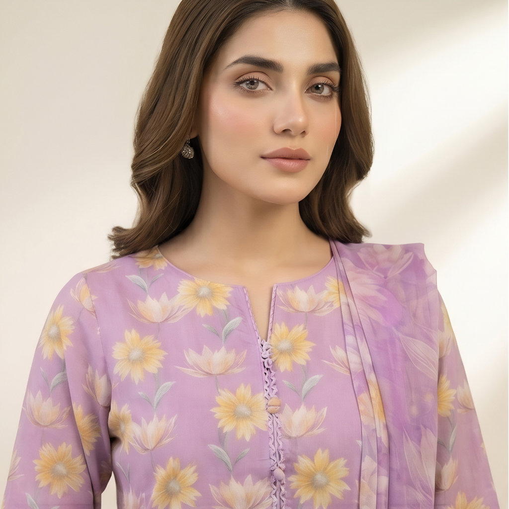 Muqaddas – Premium 3-Piece Stitched Chikankari Lawn Suit by Dhagajee Studio