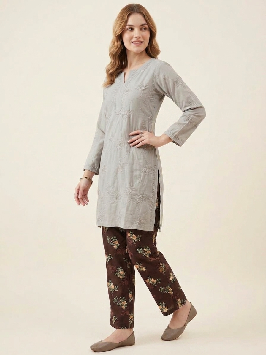 Aayat – Premium 2-Piece Stitched Chikankari & Printed Lawn Suit